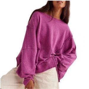 Free People We the Free Camden Sweatshirt | Purple Orchid | Medium